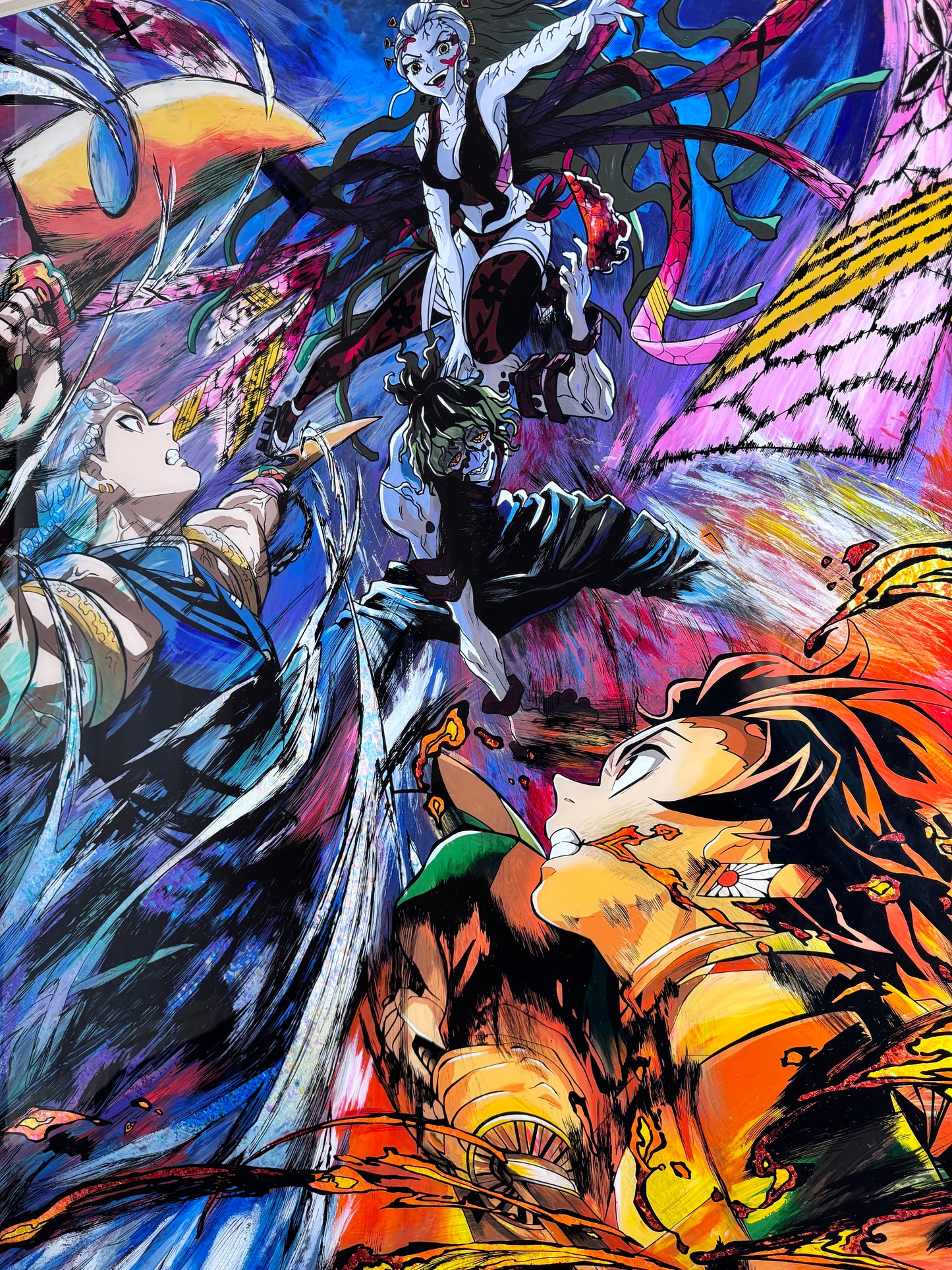 Kamado Tanjiro and Uzui Tengen vs Daki and Gyutaro